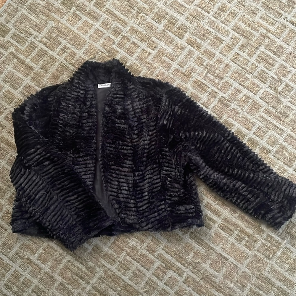 Beautiful black fax fur coat